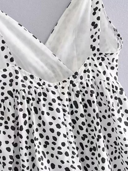 Dalmatian Print Ruffle Hem Cami Dress - Click Image to Close