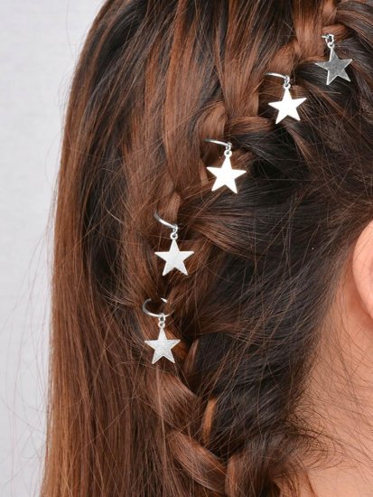 Star Shaped Hair Ring Set - Click Image to Close