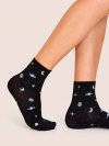 Planet Pattern Socks 1pair