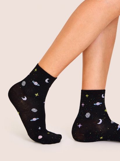 Planet Pattern Socks 1pair - Click Image to Close