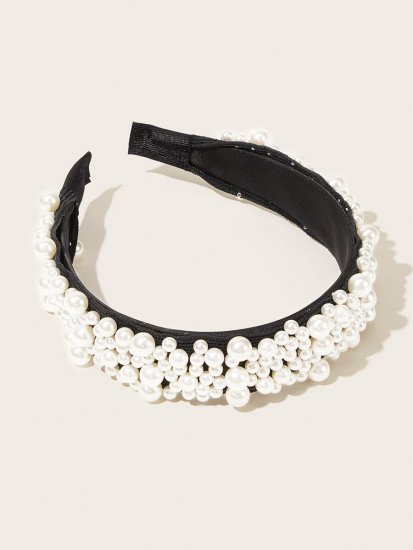 Faux Pearl Design Headband - Click Image to Close