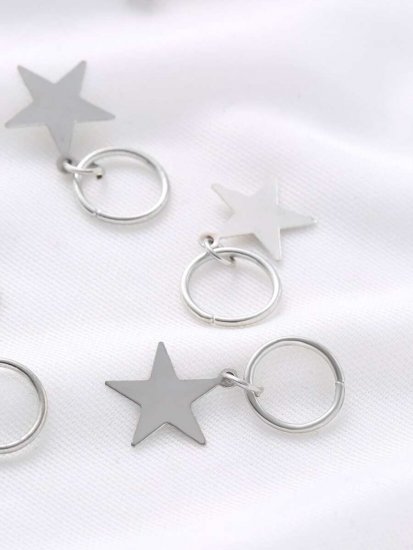 Star Shaped Hair Ring Set - Click Image to Close