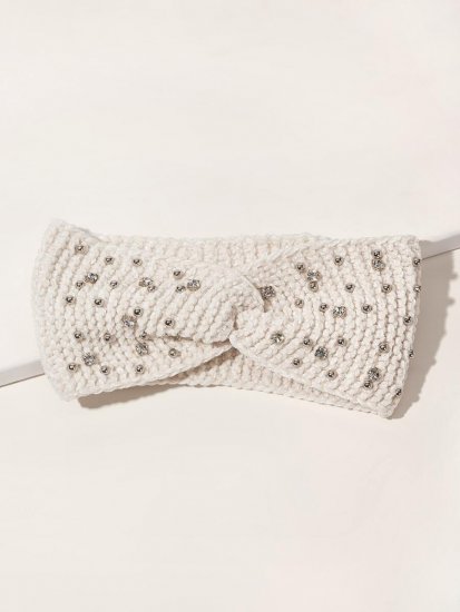 Rhinestone Decor Knit Headband - Click Image to Close