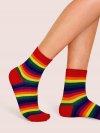 Rainbow Striped Pattern Socks 1pair