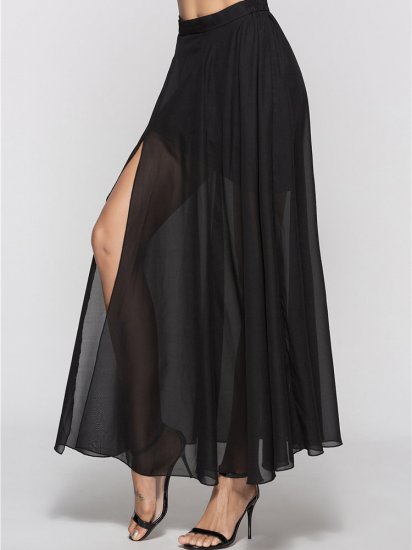 Chiffon Summer Knee-Length Pleated Skirts - Click Image to Close