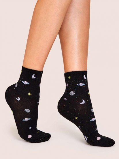 Planet Pattern Socks 1pair - Click Image to Close