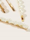 Faux Pearl Decor Hair Clip 4pcs