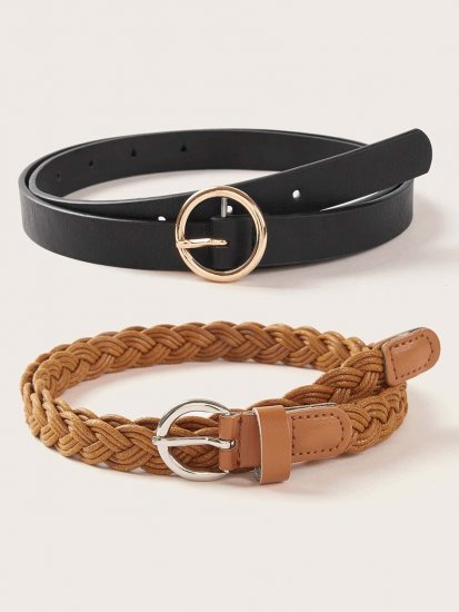 2pcs Braided O-ring Buckle Belt - Click Image to Close