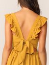 Ruffle Armhole Tie Back Dress