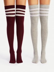 Striped Over The Knee Socks 2pairs