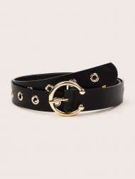 Eyelet Decor O-ring Buckle Belt