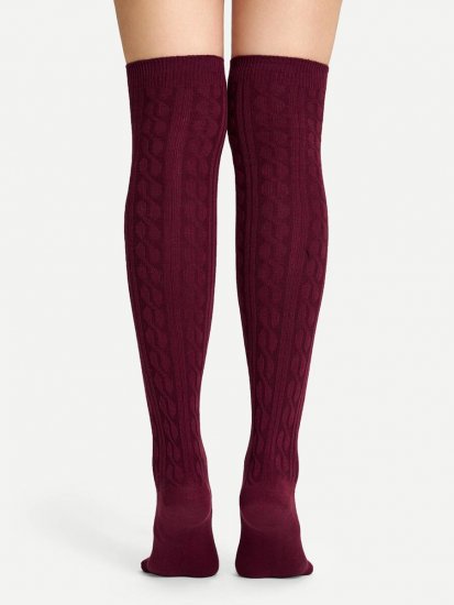 Plain Over The Knee Socks - Click Image to Close