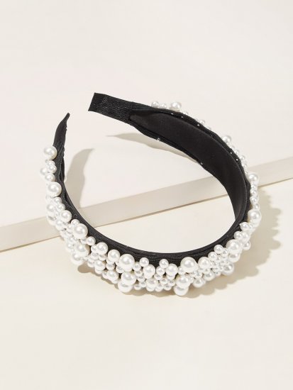 Faux Pearl Design Headband - Click Image to Close