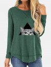 Cat Printed Casual O-neck Irregular T-Shirt For Women