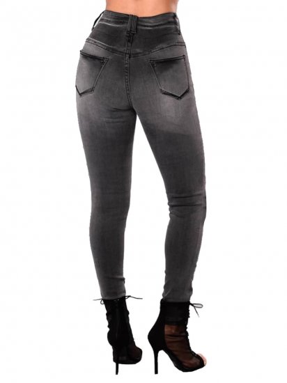 Zip Fly Skinny Crop Jeans - Click Image to Close