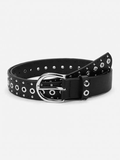 Eyelet Metal Buckle Belt - Click Image to Close