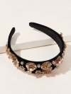 Faux Pearl & Metallic Flower Decor Headband