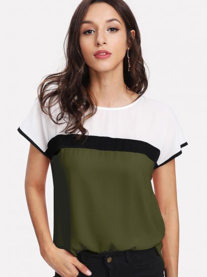 Keyhole Back Color-block Top - Click Image to Close