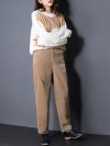 Casual Pure Color Pockets High Waist Pants For Women