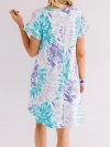 Tie-dyed Print Short Sleeve V-neck Casual Dress For Women