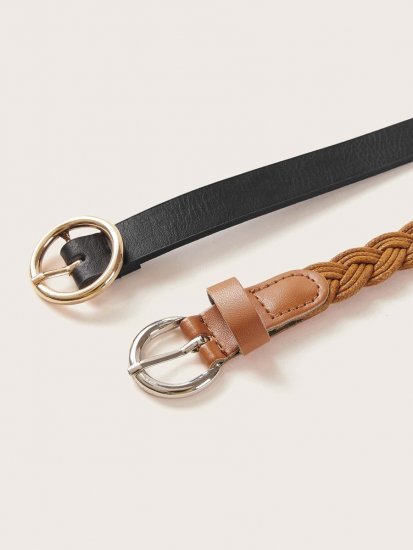 2pcs Braided O-ring Buckle Belt - Click Image to Close