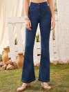 Dark Wash Flare Leg Jeans Without Belt