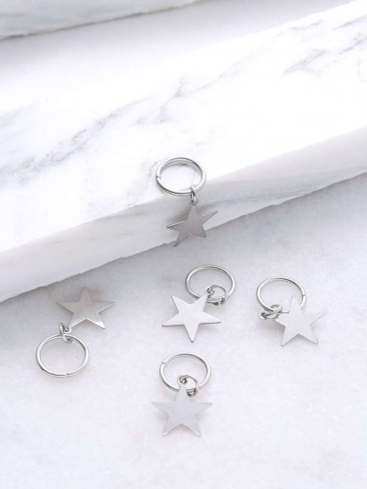 Star Shaped Hair Ring Set - Click Image to Close