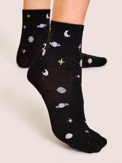 Planet Pattern Socks 1pair - Click Image to Close