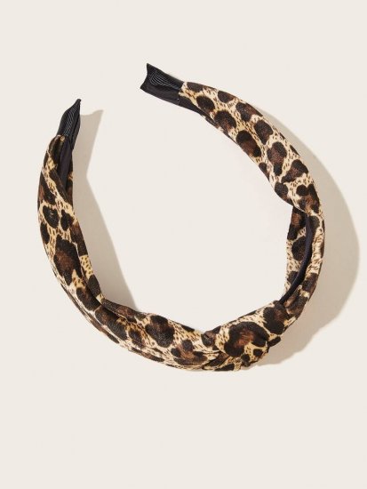 Leopard Pattern Knot Decor Headband - Click Image to Close