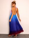 Joyfunear Open Back Ombre Halter Maxi Dress