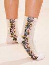 Flower Pattern Socks 1pair