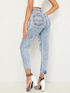 Bleach Wash Distressed Crop Jeans