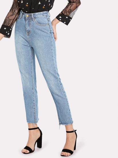 Frayed Hem Jeans - Click Image to Close