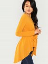 Self Belted Asymmetrical Hem Top