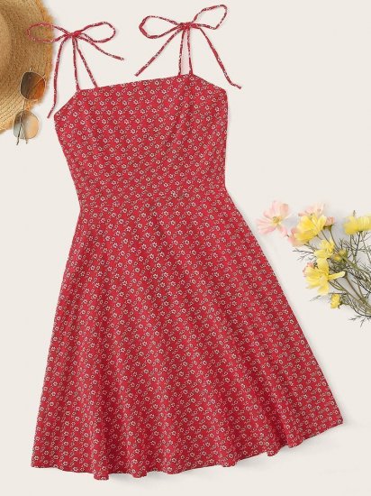 Ditsy Floral Zip Back Cami Dress - Click Image to Close