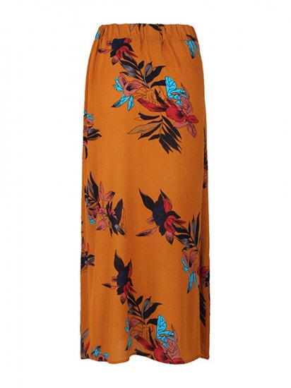 Boho Print Floral Front Breasted Vintage Maxi Skirts - Click Image to Close