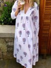 Trees Print Long Sleeve V-neck Maxi Dress For Women