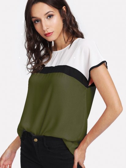 Keyhole Back Color-block Top - Click Image to Close