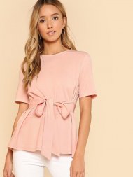 Self Belt Keyhole Back Solid Top