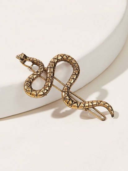 Serpentine Decor Hair Clip - Click Image to Close