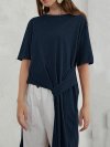 Casual Short Sleeve High Low Long T-Shirt