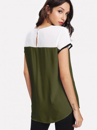 Keyhole Back Color-block Top - Click Image to Close