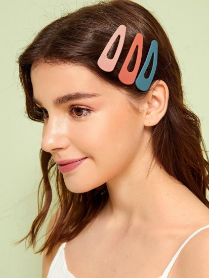 Simple Hair Snap Clip 3pairs - Click Image to Close