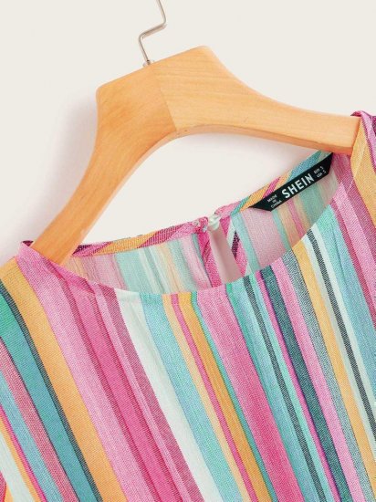 Colorful Striped Knotted Front Top - Click Image to Close