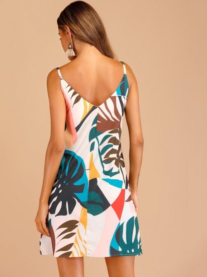 Tropical Print Cami Dress - Click Image to Close