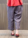 Loose Elastic Waist Plaid Trousers For Women