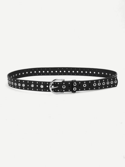 Eyelet Metal Buckle Belt - Click Image to Close