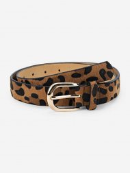 Buckle Design Leopard PU Belt