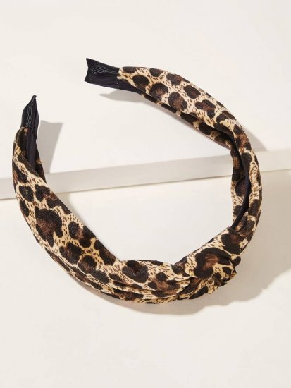 Leopard Pattern Knot Decor Headband - Click Image to Close