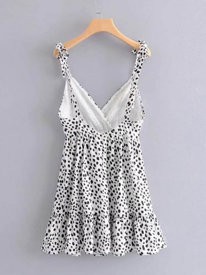 Dalmatian Print Ruffle Hem Cami Dress - Click Image to Close